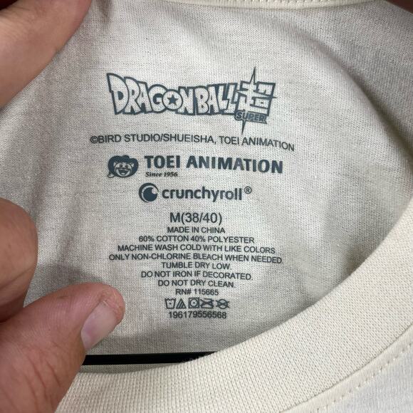 DragonballZ DBZ T-Shirt Men's Medium Cream Long Sleeve Goku Anime - Picture 4 of 8